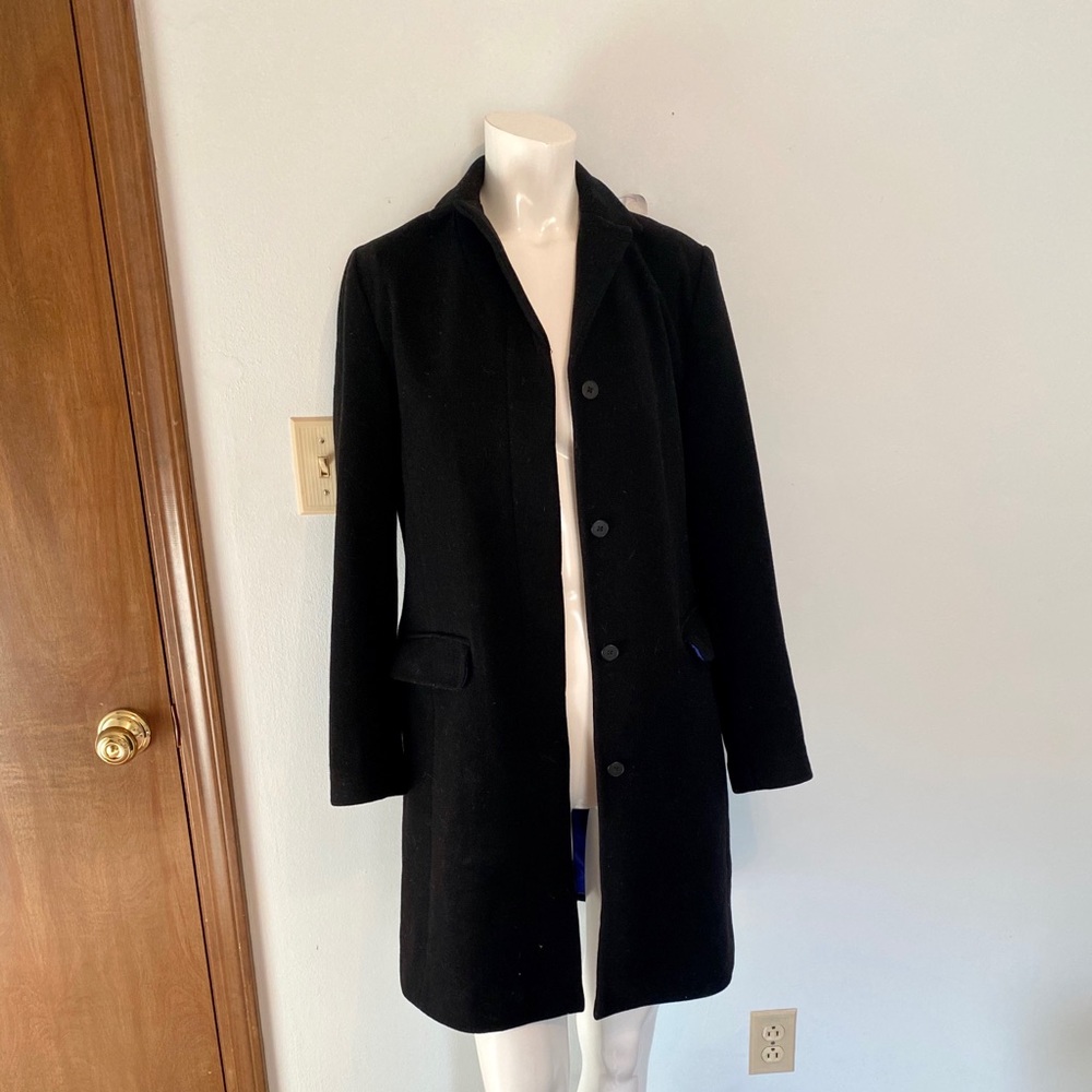 Black Wool Coat with Cashmere Lining